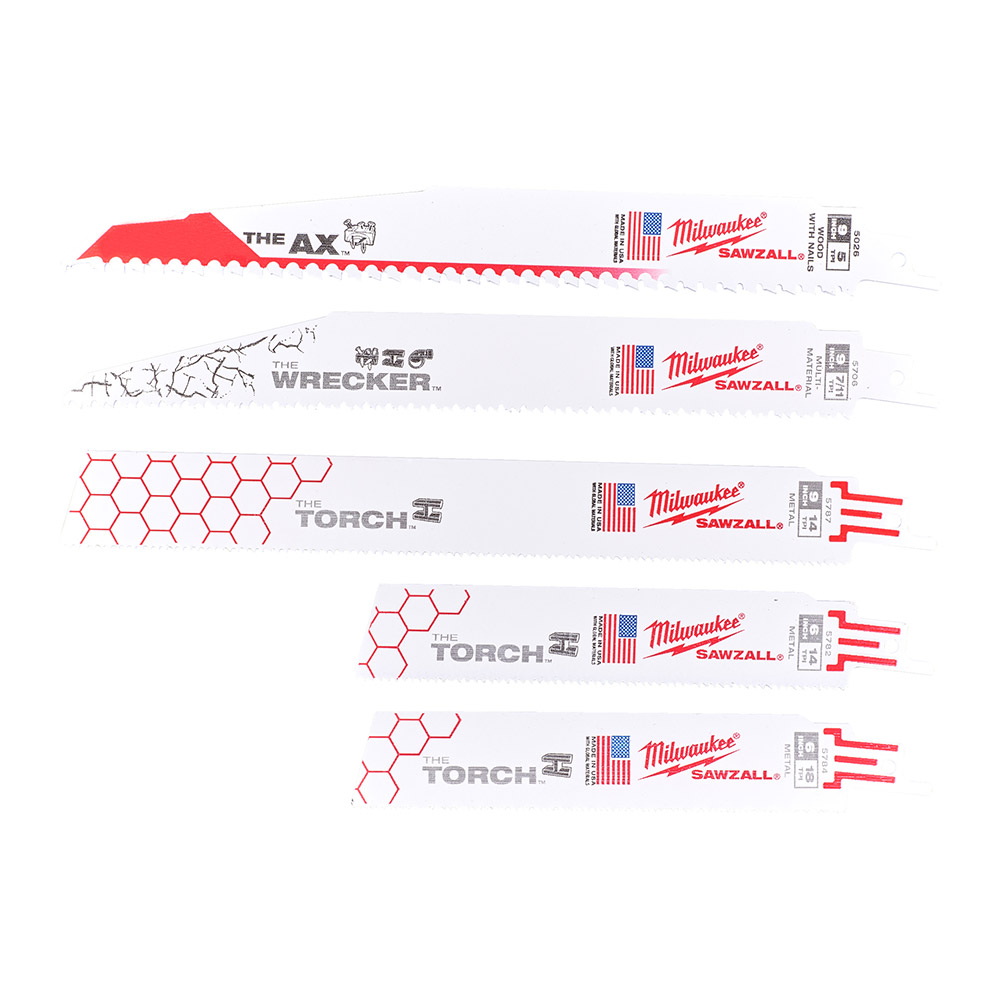Set 5 buc. pânze SAWZALL®: 48005026 x 1, 48005706 x 1, 48005787 x 1, 48005782 x 1, 48005784 x 1