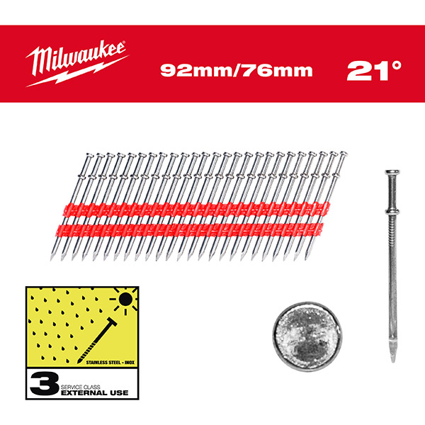 Duplex Nails 21° Round Head 92 mm / 76 mm - 2000 pc-en