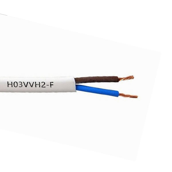 Cablu H03VVH2-F (MYYUp) 2 x 0.5, alb Cablu H03VVH2-F (MYYUp) 2 x 0.5, alb