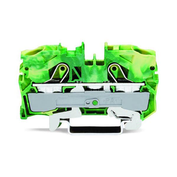 Clema TOPJOBS, 1 intrare/1 iesire, 10 mm, galben/verde Clema TOPJOBS, 1 intrare/1 iesire, 10 mm, galben/verde