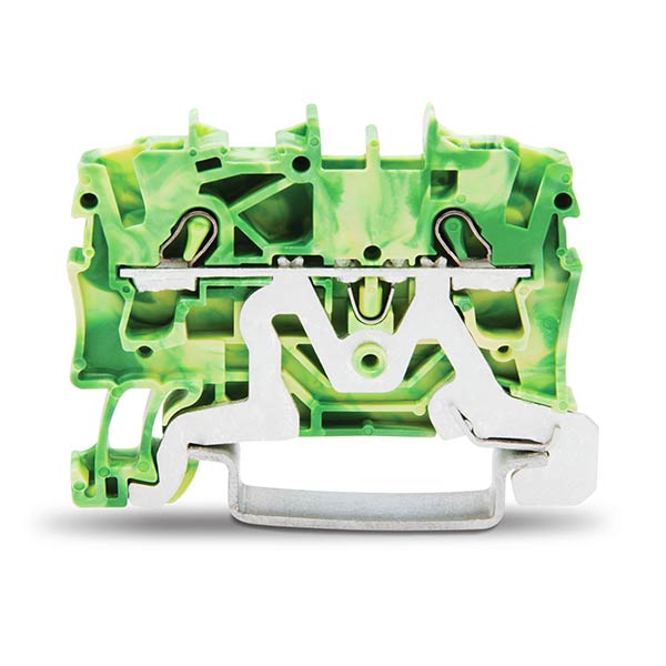 Clema TOPJOBS, 1 intrare/1 iesire, 2.5 mm, galben/verde Clema TOPJOBS, 1 intrare/1 iesire, 2.5 mm, galben/verde