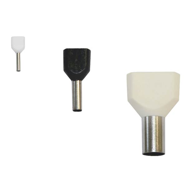Pini dubli albastri pentru cablu 2x0.75 mm - 100 buc