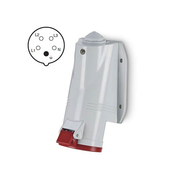 Priza industriala Scame, 3P+N+E si schuko, 32A, IP44 Priza industriala Scame, 3P+N+E si schuko, 32A, IP44