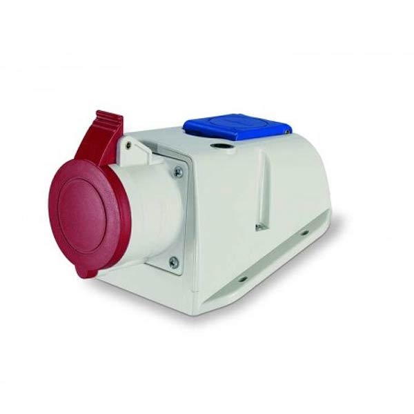 Priza industriala Scame, gama Optima, combi, 3P+N+E si schuko, 32A, IP44, 6h Priza industriala Scame, gama Optima, combi, 3P+N+E si schuko, 32A, IP44, 6h