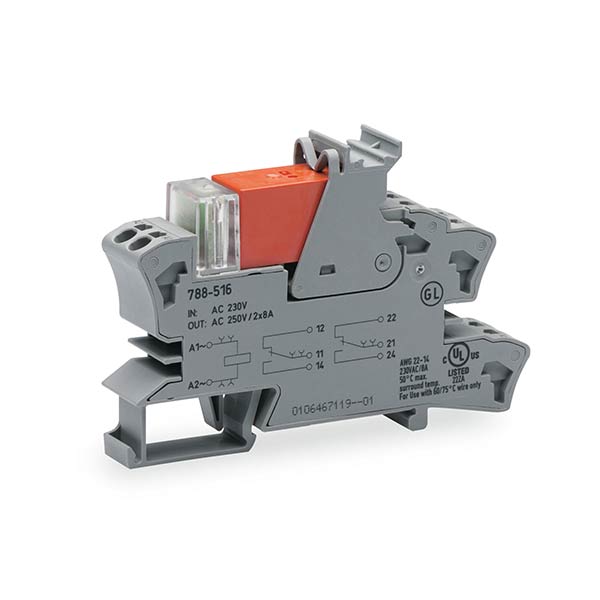 Releu si soclu 2 CO - DC 230 Vac, 2 x 8A, gri Releu si soclu 2 CO - DC 230 Vac, 2 x 8A, gri