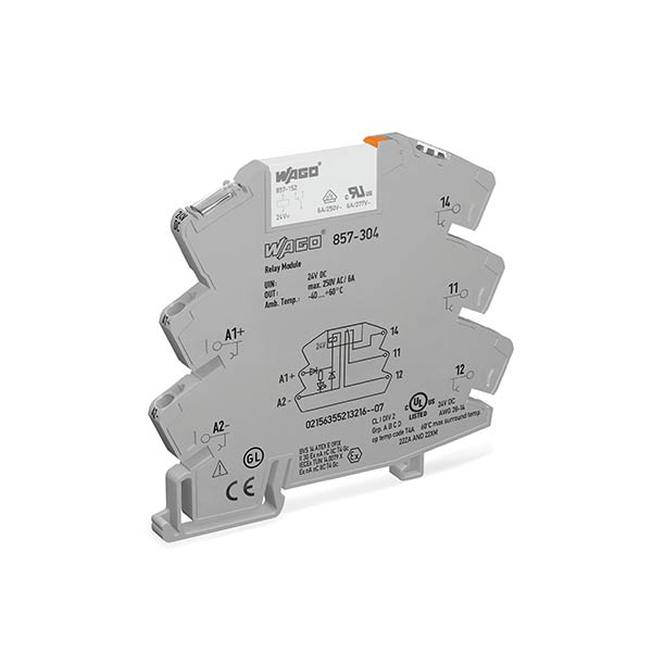 Releu si soclu slim 6mm 1 CO - DC 24 Vdc, 1 x 6 A