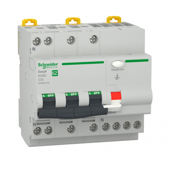 Easy9 Siguranta diferentiala RCBO 3P+N 4500 AC 300mA C 32A
