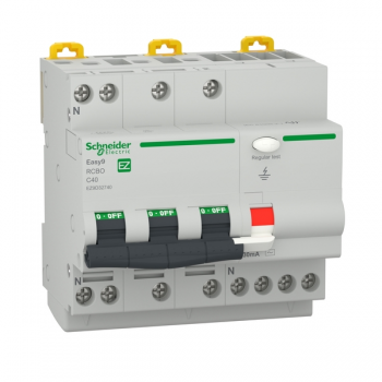 Easy9 Siguranta diferentiala RCBO 3P+N 4500 AC 30mA C 40A