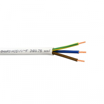Cablu H05VV-F 3 G 0.75, alb
