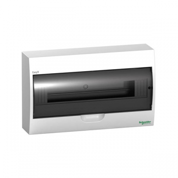 Cofret cu montaj aparent, 18 module, 2 borniere, usa transparenta