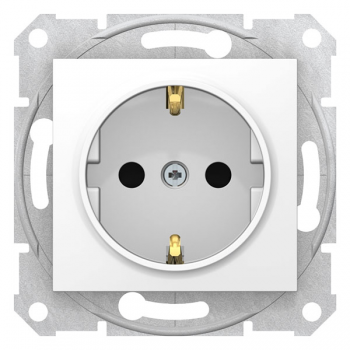 Priza 2P+E, obturatoare 16A, 250V, alb