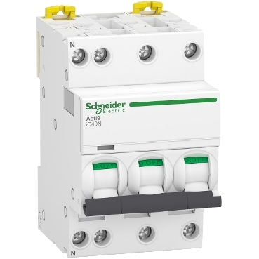 Acti9, iC40N Intreruptor automat 3P+N C 16A 6kA/10kA