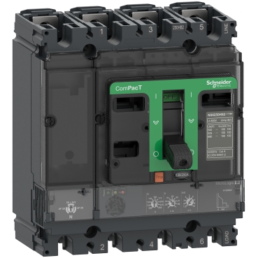 Intreruptor ComPacT NSX250B, 25 kA la 415 VAC, unitate de declansare MicroLogic 2.2 250A, 4 poli 4d Intreruptor ComPacT NSX250B, 25 kA la 415 VAC, unitate de declansare MicroLogic 2.2 250A, 4 poli 4d