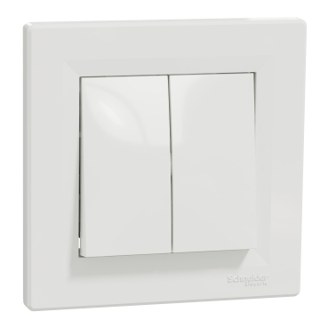 Asfora, Intrerupator dublu cap scara 10A fara surub alb