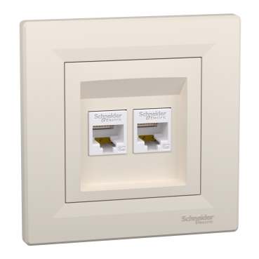 Asfora, 2xPriza de date RJ45 cat.5e UTP crem