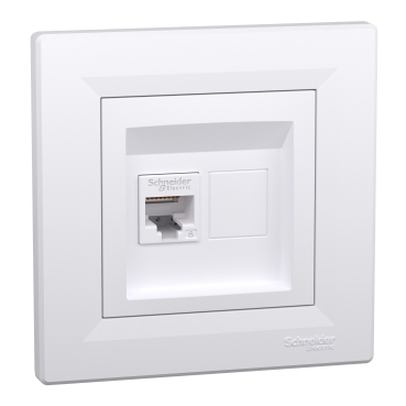 Asfora, Priza de date RJ45 cat.6 UTP alb Asfora, Priza de date RJ45 cat.6 UTP alb