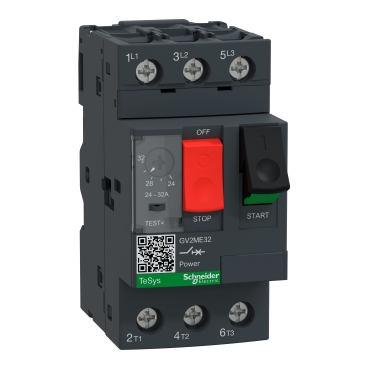 Motor circuit breaker, TeSys Deca, 3P, 24 to 32A, thermal magnetic, screw clamp terminals Motor circuit breaker, TeSys Deca, 3P, 24 to 32A, thermal magnetic, screw clamp terminals