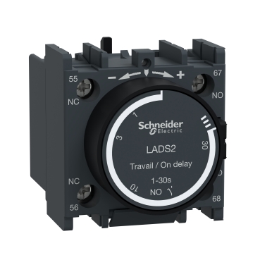 Time delay contact block,TeSys Deca,1NO+1NC,on-delay 1-30s,front,with 4015ms switching time between NC opening and NO closing Time delay contact block,TeSys Deca,1NO+1NC,on-delay 1-30s,front,with 4015ms switching time between NC opening and NO closing