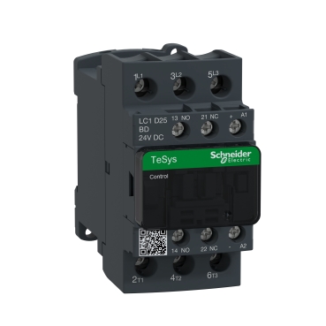 Tesys D contactor - 3P(3 NO) - AC-3 - 440 V 25 A - 24 V DC bobina