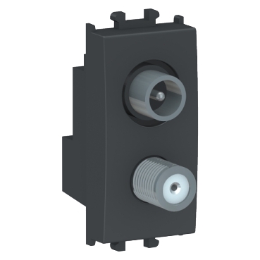 Easy Styl, Priza TV-SAT de capat, 1M, negru