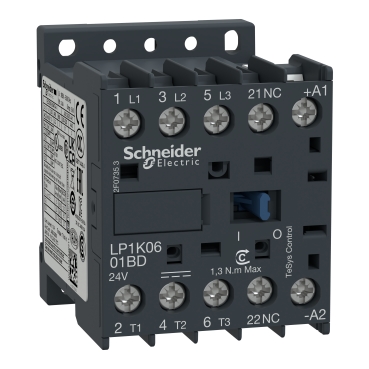 Contactor Tesys Lp1-K - 3 Poli - Ac-3 440 V 6 A - Bobina 24 V C.C. Contactor Tesys Lp1-K - 3 Poli - Ac-3 440 V 6 A - Bobina 24 V C.C.