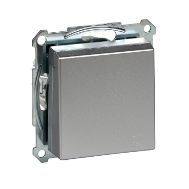 Priza Schuko cu Capac cu Balama, Borne fara surub, Aluminiu, Sistem M