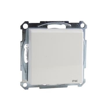 Priza Schuko cu Cap. cu Bal., Ip44, Obt., Borne pentru Sur., Alb Pol., Lucios, Sys.M