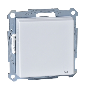 Priza Schuko cu Cap. cu Bal., Ip44, Obt., Borne pentru Sur., Alb Act., Lucios, Sys.M