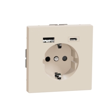 Merten SysD Priza 2P+E+USB A+C 3A obt sahara