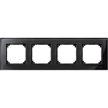 Rama din Sticla, 4 Aparate, Negru Onix, M-Elegance