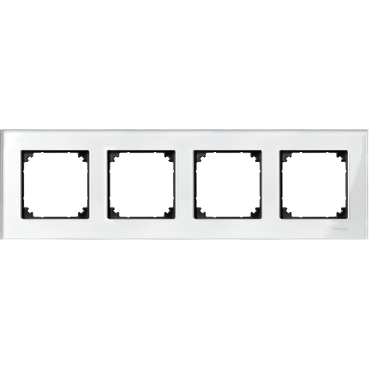 Rama din Sticla, 4 Aparate, Alb Briliant, M-Elegance