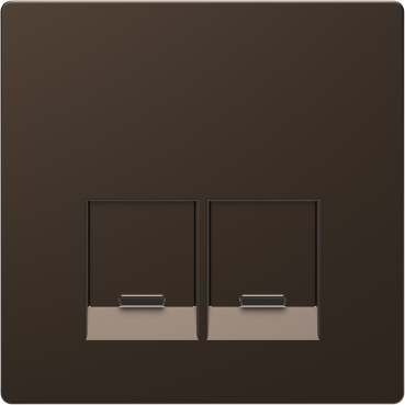 Cover plate, Merten System M, for 2 data socket, mocca