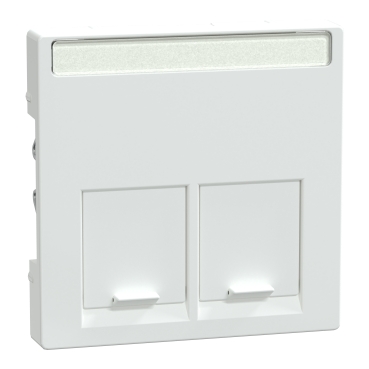 Placa Centrala 2 Prt pentru Conectr. Schneider Electric Rj45, Alb Intens, Lucios