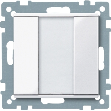 Push-button KNX, 2 clapete,  Alb Intens, Sistem M