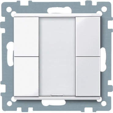 Push-button KNX, 4 clapete,  Alb Intens, Sistem M