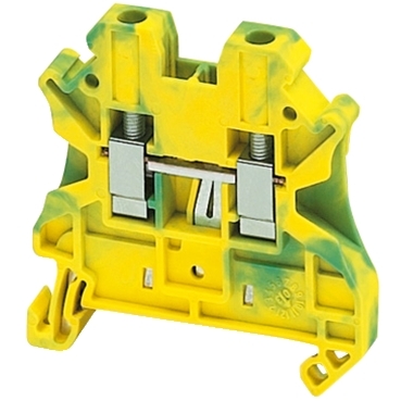 SCREW TERMINAL, PROTECTIVE EARTH, 2 POINTS, 4MM, GREEN-YELLOW SCREW TERMINAL, PROTECTIVE EARTH, 2 POINTS, 4MM, GREEN-YELLOW