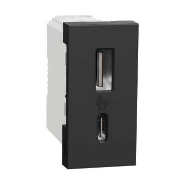 Noua Unica, Priza USB 1m tip A + C (15W), antracit