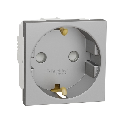 Noua Unica, Priza 2P+E 16A,obturatoare,aluminiu