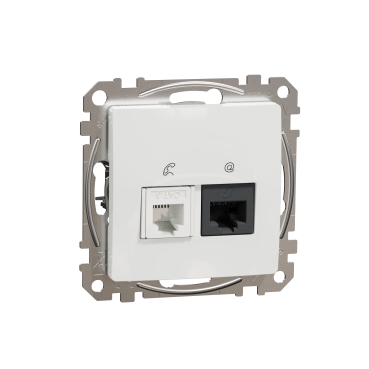 Sedna Design, Priza RJ11-RJ45 Cat6 UTP, alb
