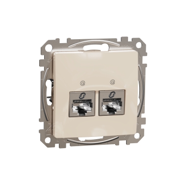 Sedna Design, Priza dubla RJ45 Cat5E STP, bej