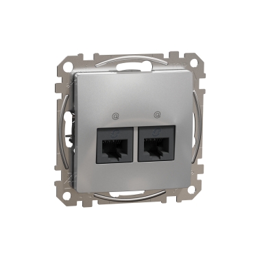 Sedna Design, Priza dubla RJ45 Cat5E UTP, aluminiu