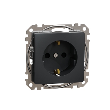 Sedna Design, Priza 2P+E cu cu obturatoare, antracit Sedna Design, Priza 2P+E cu cu obturatoare, antracit