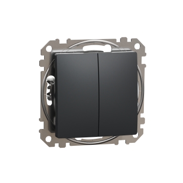 Sedna Design, Intrerupator dublu 10AX, antracit Sedna Design, Intrerupator dublu 10AX, antracit