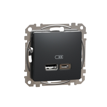 Sedna Design, Priza incarcare USB A+C, 2.4A, antracit