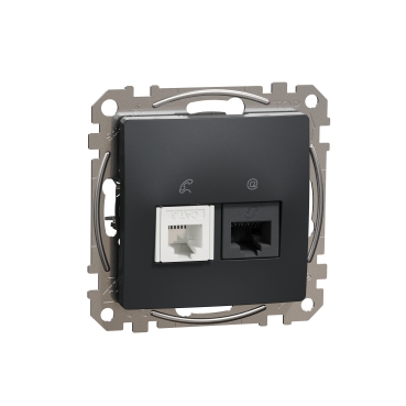 Sedna Design, Priza RJ11-RJ45 Cat5E UTP, antracit