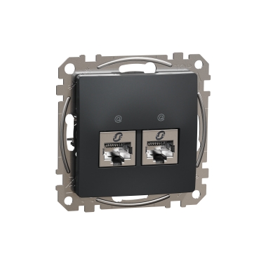 Sedna Design, Priza dubla RJ45 Cat6A STP, antracit