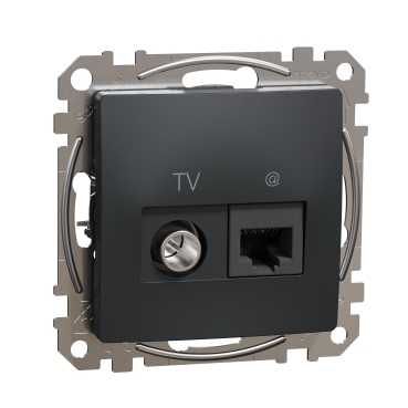 Sedna Design, Priza TV+RJ45 Cat6 UTP, antracit