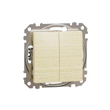 Sedna Elements, Intrerupator dublu 10AX, lemn