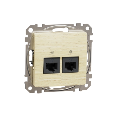 Sedna Elements, Priza dubla RJ45 Cat6 UTP, lemn