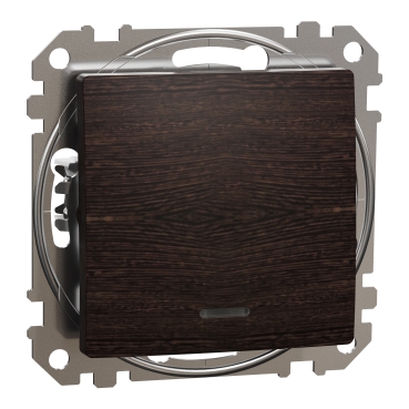 Sedna Elements, Intrerupator cap scara cu indicator luminos albastru, wenge